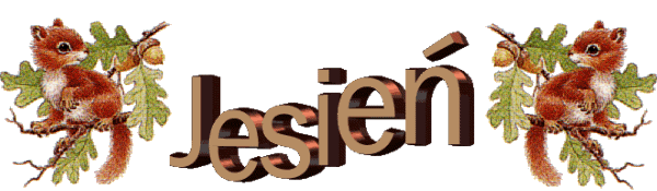 Wiewiórki i ruchomy napis Jesień